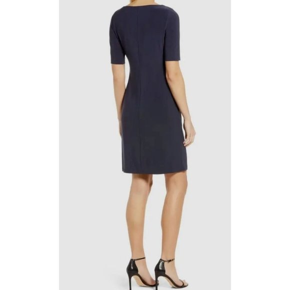 Anne Klein Dress 16 MaryEllen Navy Blue Short Sleeve Career Church NWT NEW - Picture 2 of 13